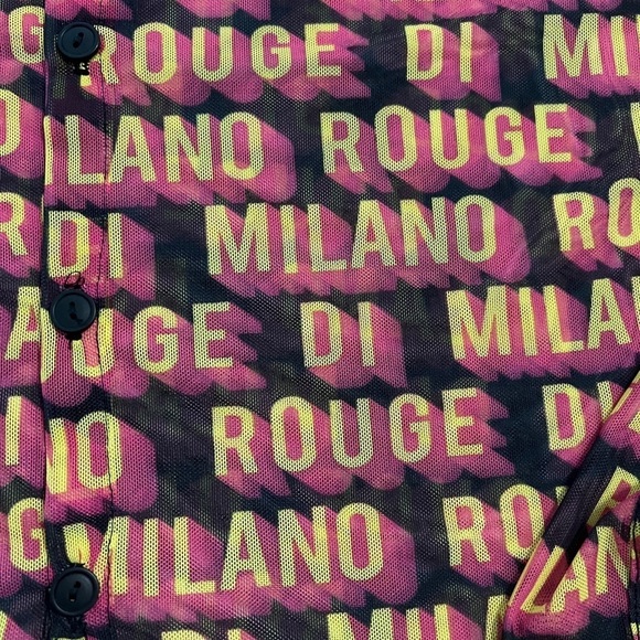 Milano Di Rouge sheer button down blouse size XS - Picture 7 of 8